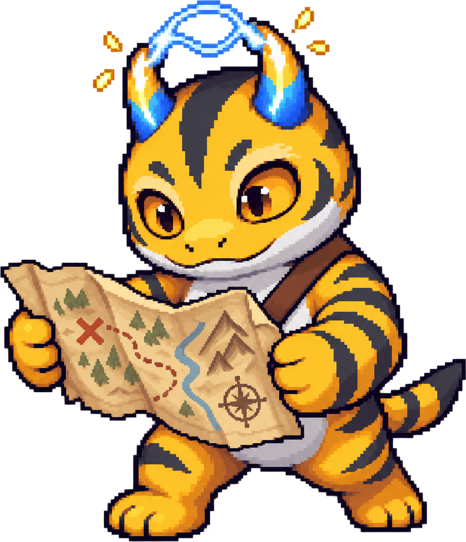 Boltguard, a Primekin, stepping out from behind the phone holding an unfolded map